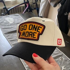 Black and Cream 'Go One More' Cap